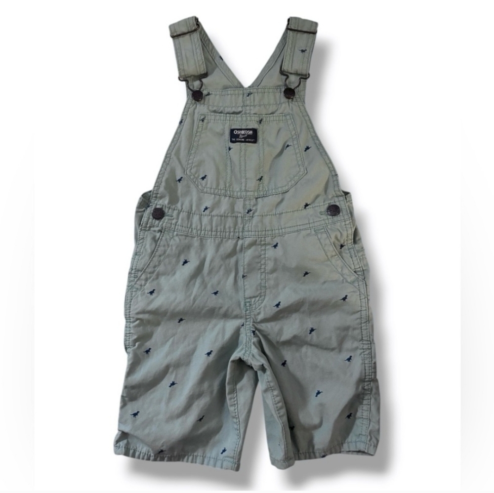OSH KOSH B’GOSH World’s Best Overalls Green T-Rex Size 5T